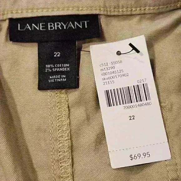 NEW NWT Lane Bryant Women's Tan Canvas Cargo Capri Pants Size 22 $70 - Picture 8 of 10